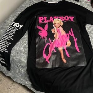 Playboy missguided oversized long sleeved shirt